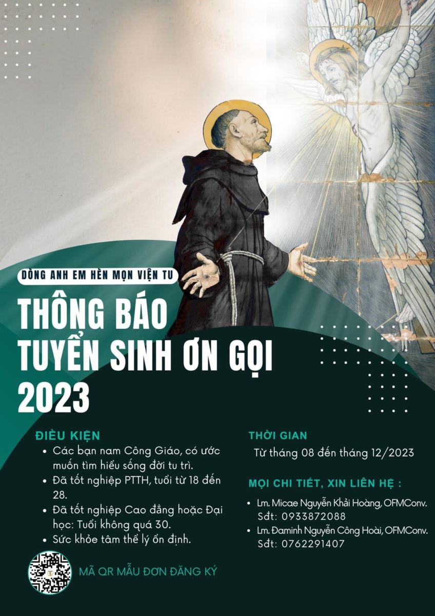 TUYỂN SINH ƠN GỌI NĂM 2023(THÁNG 08- THÁNG 12/2023)