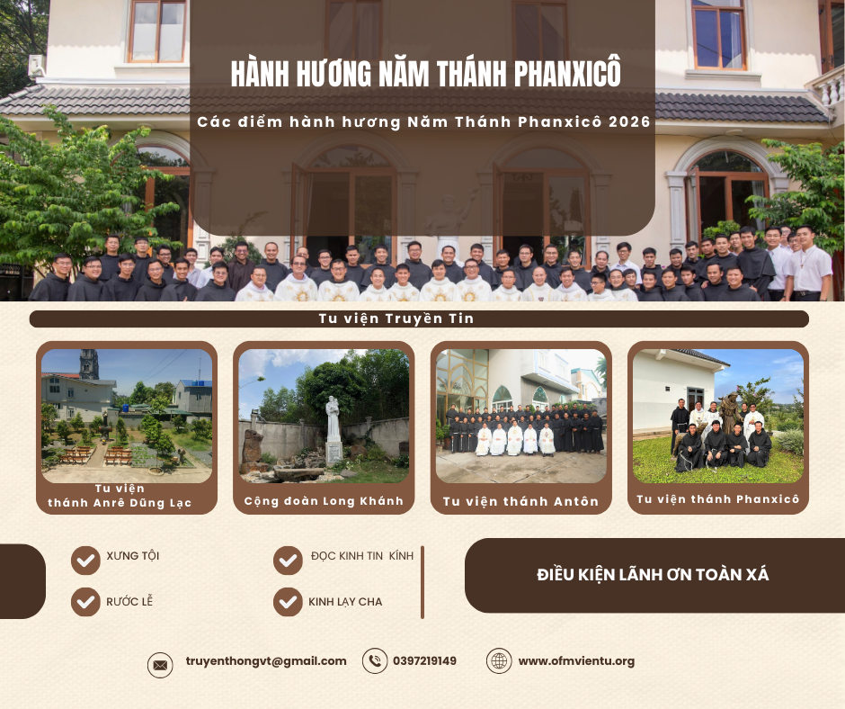 THÔNG BÁO VỀ CÁC ĐỊA ĐIỂM LÃNH NHẬN ƠN TOÀN XÁ - DÒNG ANH EM HÈN MỌN VIỆN TU